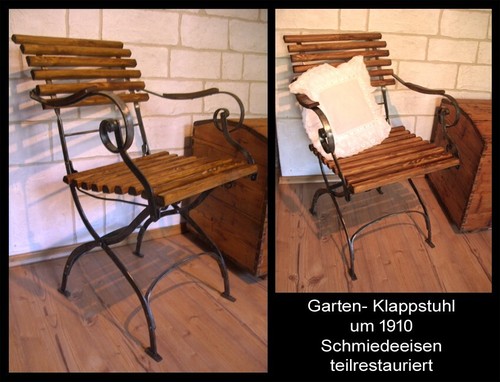Antiker gartenstuhl klappstuhl - antiker,